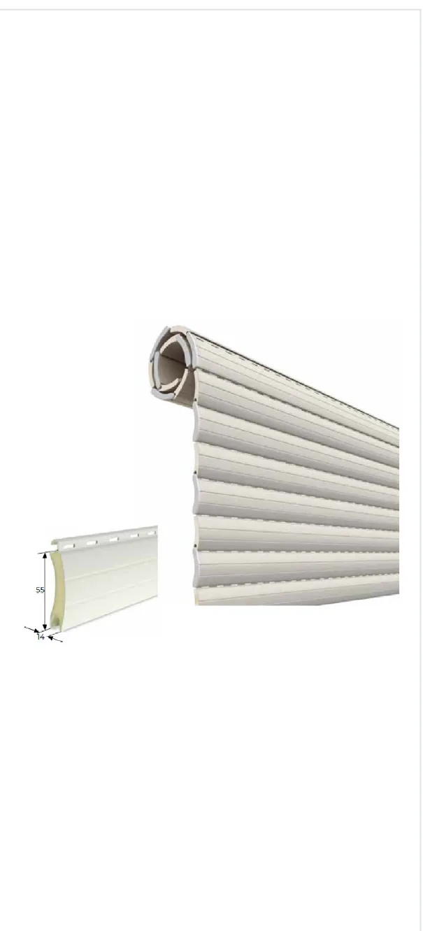Stecca da 14x55 mm in alluminio coibentato con poliuretano e avvolgimento compatto